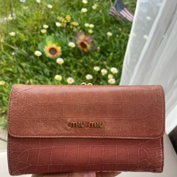 Miu Miu Handbags - Miu Miu Alligator Kisslock Clutch